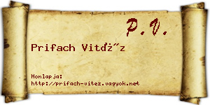 Prifach Vitéz névjegykártya